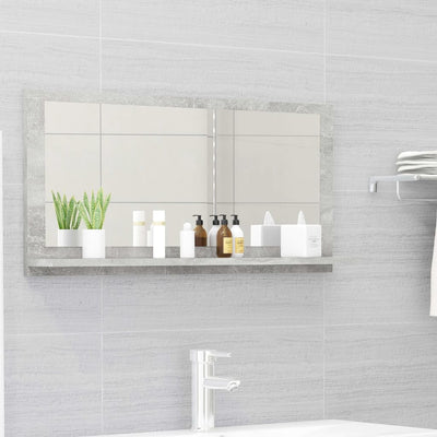 Bathroom Mirror Concrete Grey 80x10.5x37cm Chipboard