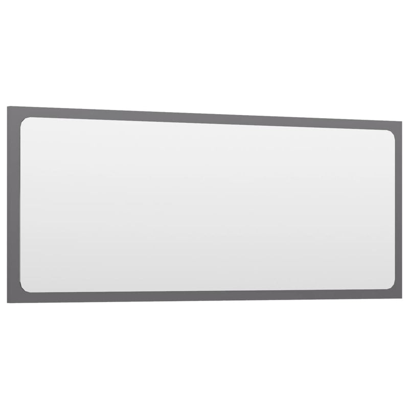 Bathroom Mirror High Gloss Grey 90x1.5x37 cm Chipboard Payday Deals