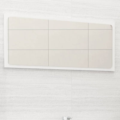 Bathroom Mirror High Gloss White 80x1.5x37 cm Chipboard
