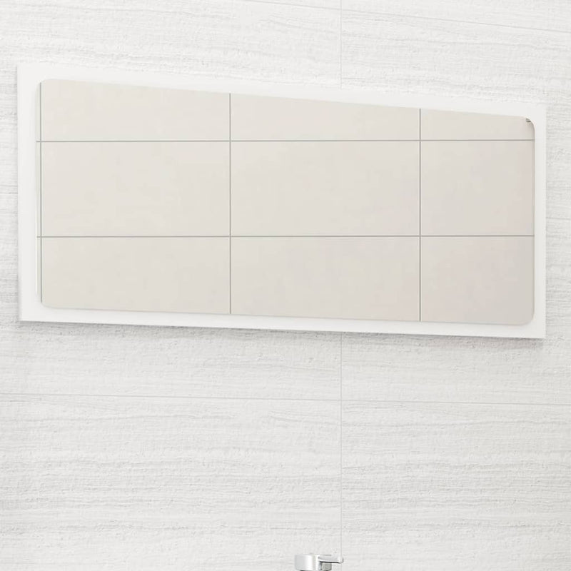 Bathroom Mirror High Gloss White 80x1.5x37 cm Chipboard Payday Deals