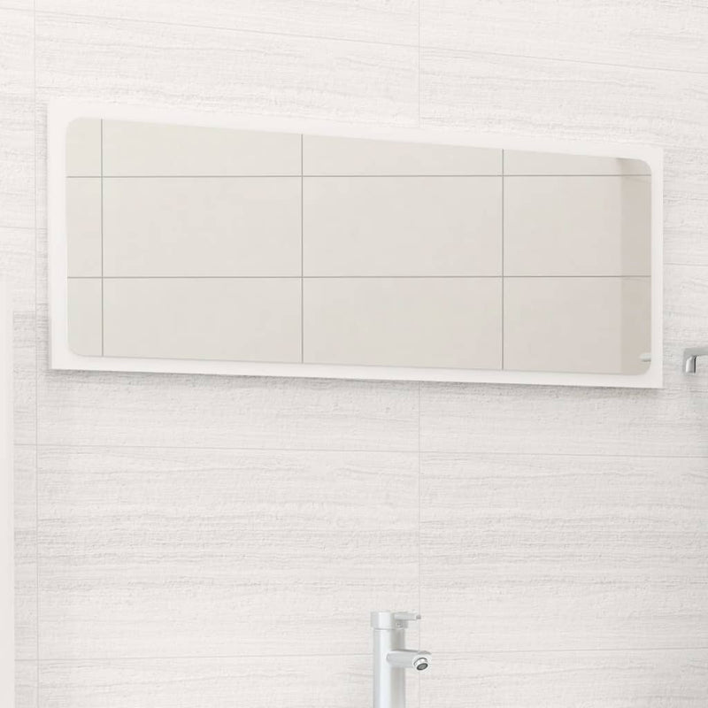 Bathroom Mirror High Gloss White 90x1.5x37 cm Chipboard Payday Deals