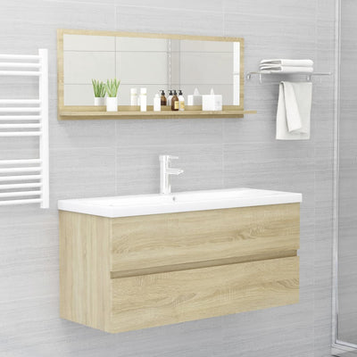 Bathroom Mirror Sonoma Oak 100x10.5x37 cm Engineered Wood Payday Deals