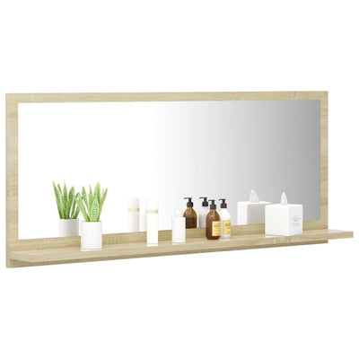 Bathroom Mirror Sonoma Oak 90cm Chipboard Payday Deals
