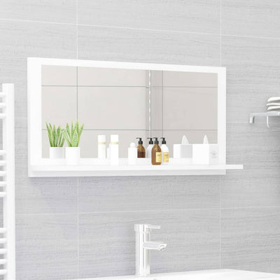 Bathroom Mirror White 80x10.5x37cm Chipboard