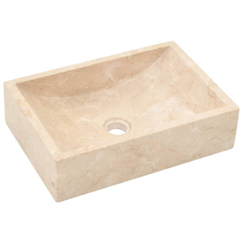 Bathroom Vanity Cabinet with Cream Marble Sinks Solid Wood Teak Payday Deals