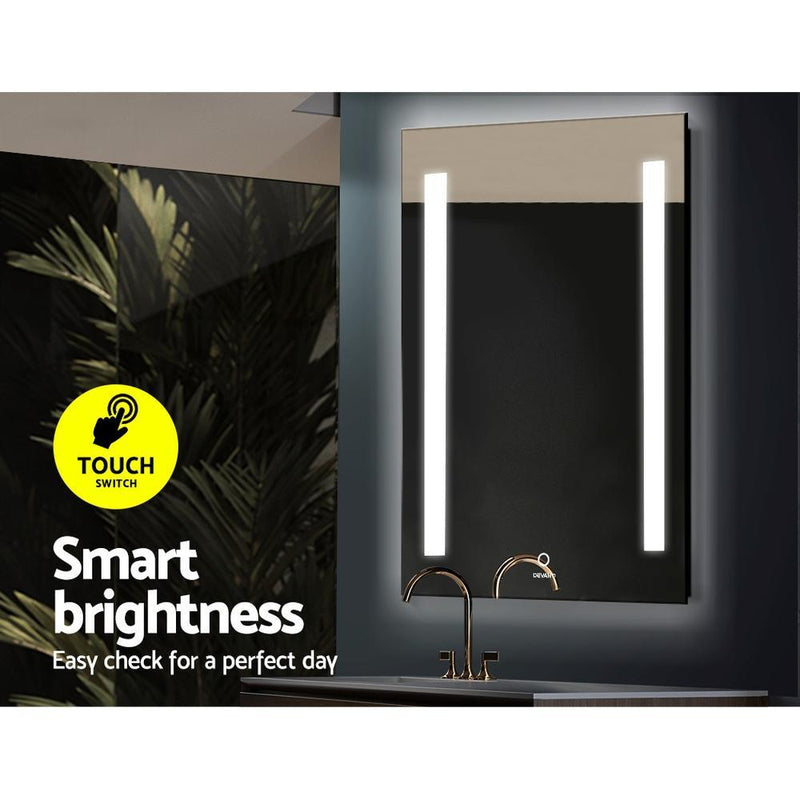 Devanti Bathroom Wall Mirror LED Illuminated Light Makeup Dressing Vanity Touch Switch 500mmx700mm Payday Deals