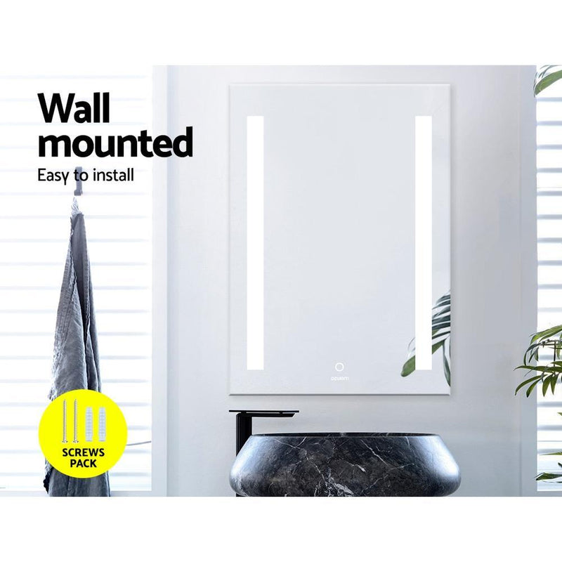 Bathroom Wall Mirror LED Illuminated Light Makeup Dressing Vanity Touch Switch 500mmx700mm