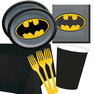 Batman SuperHero 16 Guest Deluxe Tableware Party Pack
