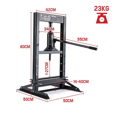 Baumr-AG 10 Tonne Hydraulic Shop Press Workshop Jack Bending Stand H-Frame Payday Deals