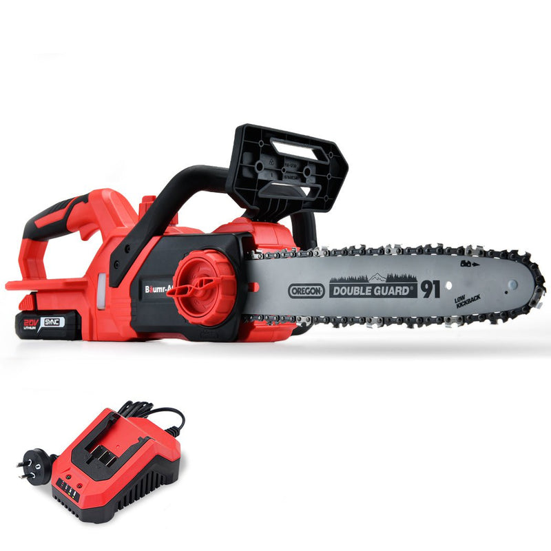 Baumr-AG 20V 10 Inch Electric Cordless Chainsaw 2Ah Lithium Battery Lightweight Wood Garden Cutter Payday Deals