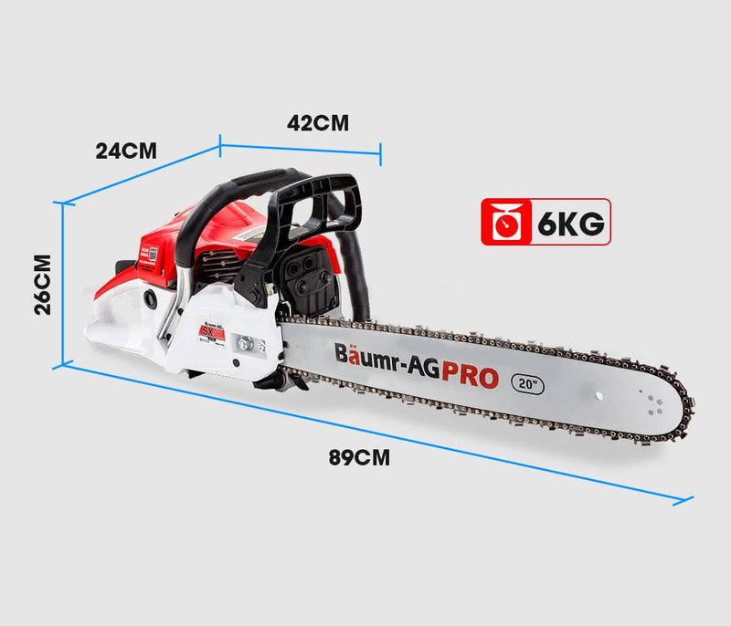 Baumr-AG 52CC Petrol Commercial Chainsaw 20 Bar E-Start Chain Saw Payday Deals