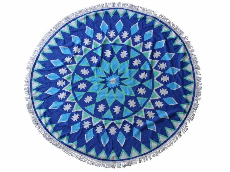 Round Beach Towel 150cm Printed Green&Blue Payday Deals