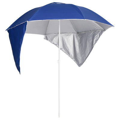Beach Umbrella with Side Walls Blue 215 cm Payday Deals