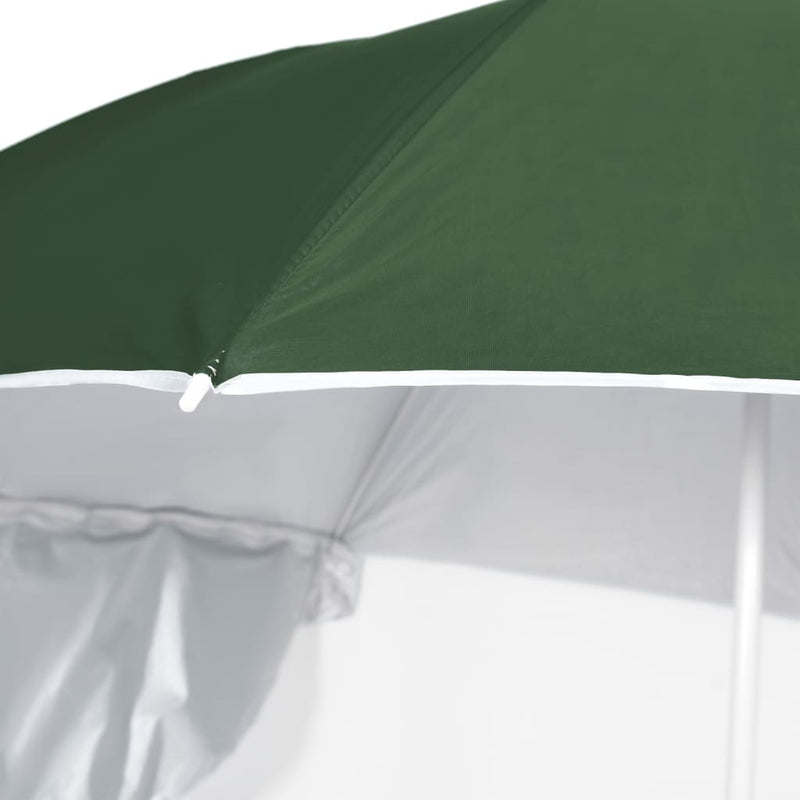 Beach Umbrella with Side Walls Green 215 cm Payday Deals
