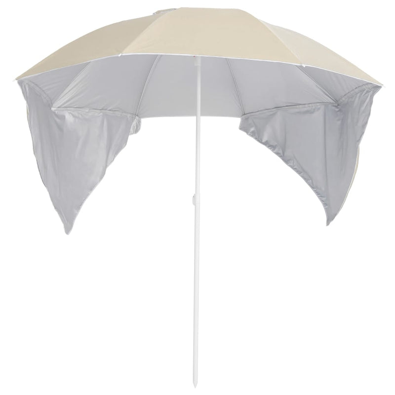 Beach Umbrella with Side Walls Sand 215 cm Payday Deals