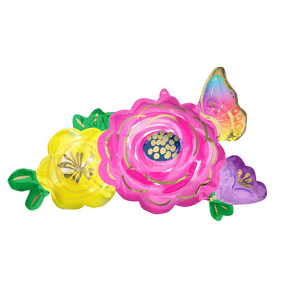 Beautiful Flowers & Butterfly SuperShape Foil Balloon