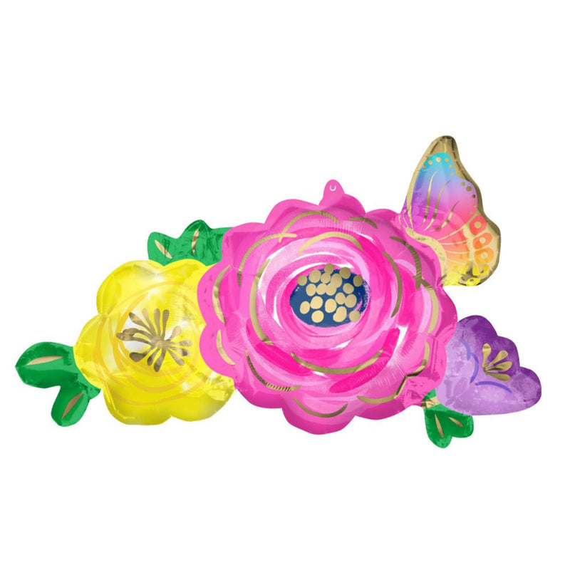 Beautiful Flowers & Butterfly SuperShape Foil Balloon Payday Deals