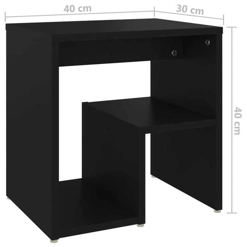 Bed Cabinet Black 40x30x40 cm Chipboard Payday Deals