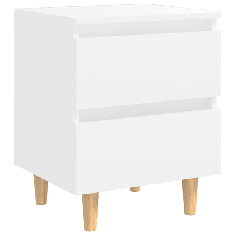 Bed Cabinet with Solid Pinewood Legs White 40x35x50 cm Payday Deals