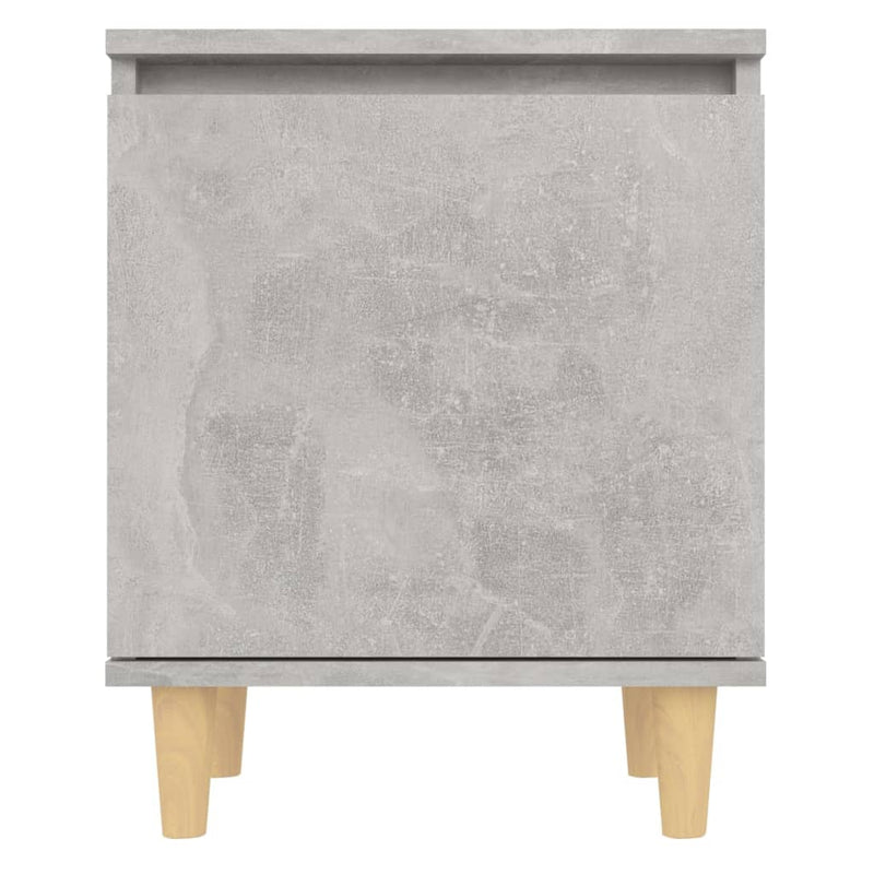 Bed Cabinet with Solid Wood Legs Concrete Grey 40x30x50 cm Payday Deals