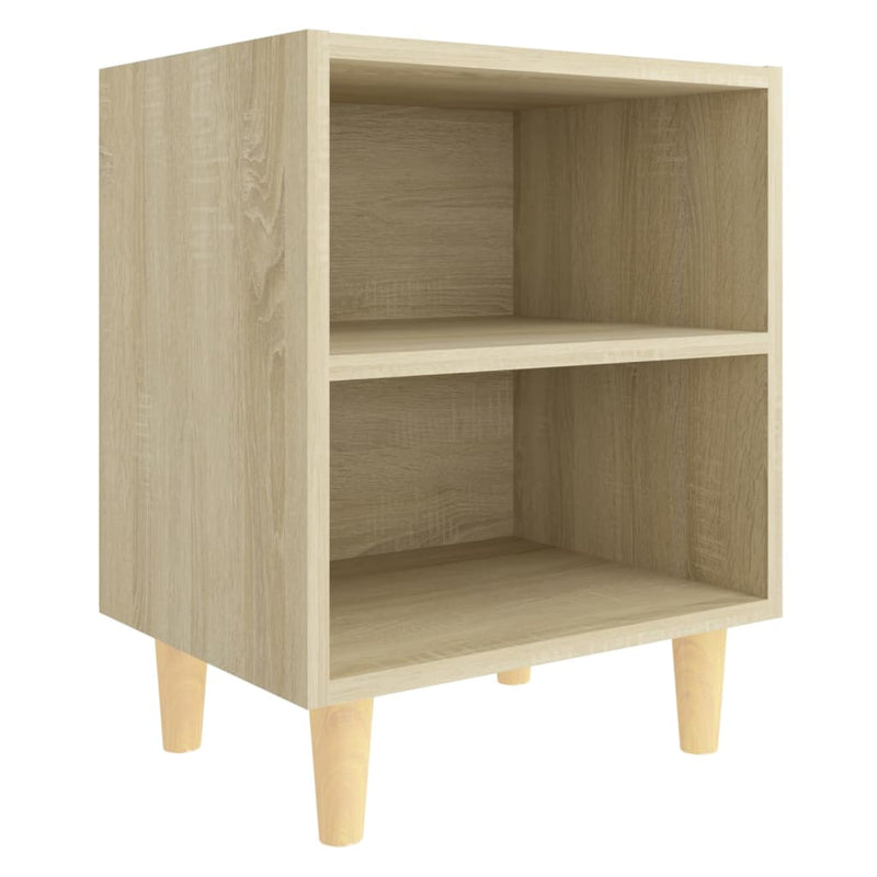 Bed Cabinet with Solid Wood Legs Sonoma Oak 40x30x50 cm Payday Deals