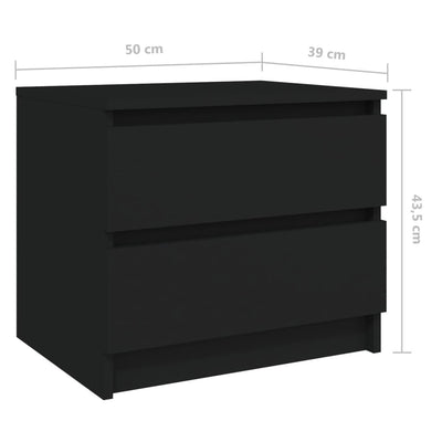 Bed Cabinets 2 pcs Black 50x39x43.5 cm Chipboard Payday Deals