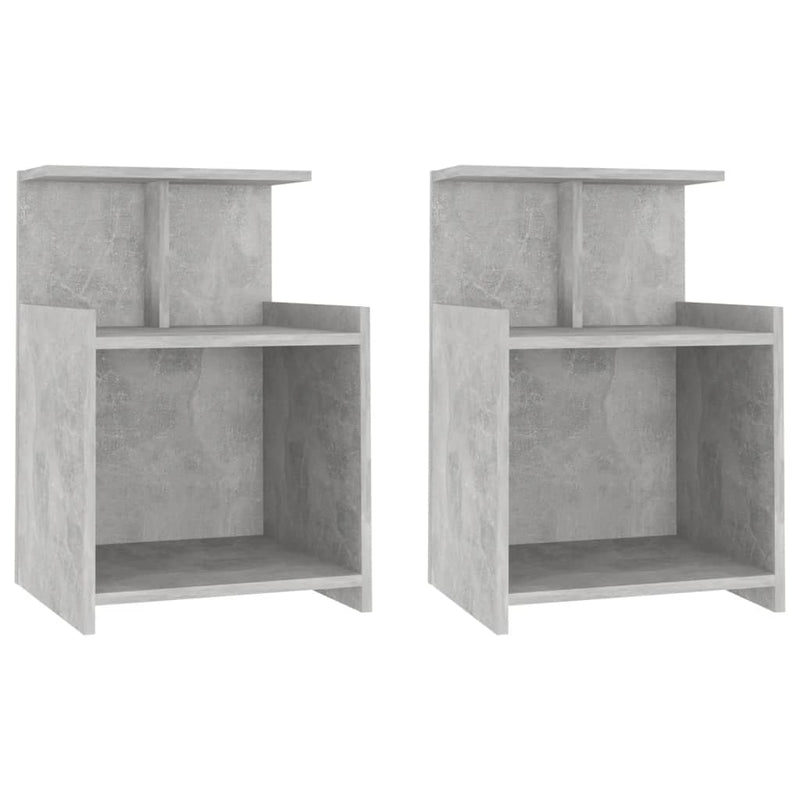Bed Cabinets 2 pcs Concrete Grey 40x35x60 cm Chipboard Payday Deals