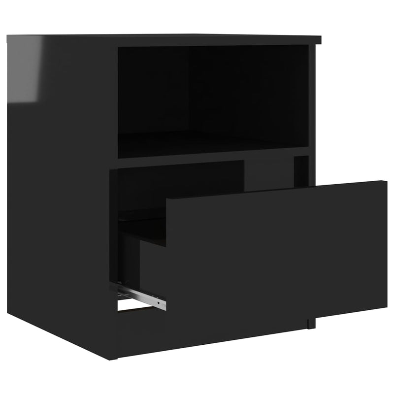 Bed Cabinets 2 pcs High Gloss Black 40x40x50 cm Chipboard Payday Deals