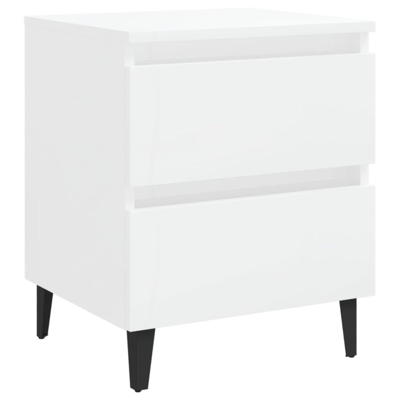 Bed Cabinets 2 pcs High Gloss White 40x35x50 cm Chipboard Payday Deals