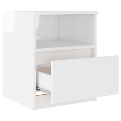 Bed Cabinets 2 pcs High Gloss White 40x40x50 cm Chipboard Payday Deals