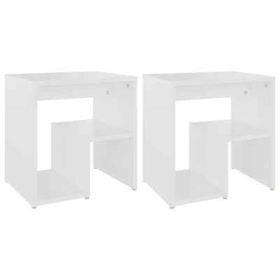 Bed Cabinets 2 pcs White 40x30x40 cm Chipboard Payday Deals