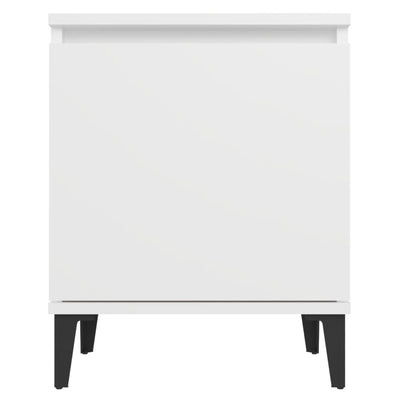 Bed Cabinets with Metal Legs 2 pcs White 40x30x50 cm Payday Deals