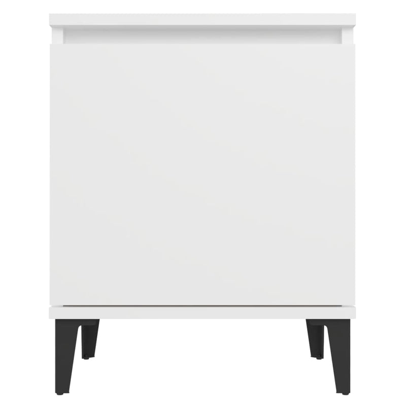 Bed Cabinets with Metal Legs 2 pcs White 40x30x50 cm Payday Deals