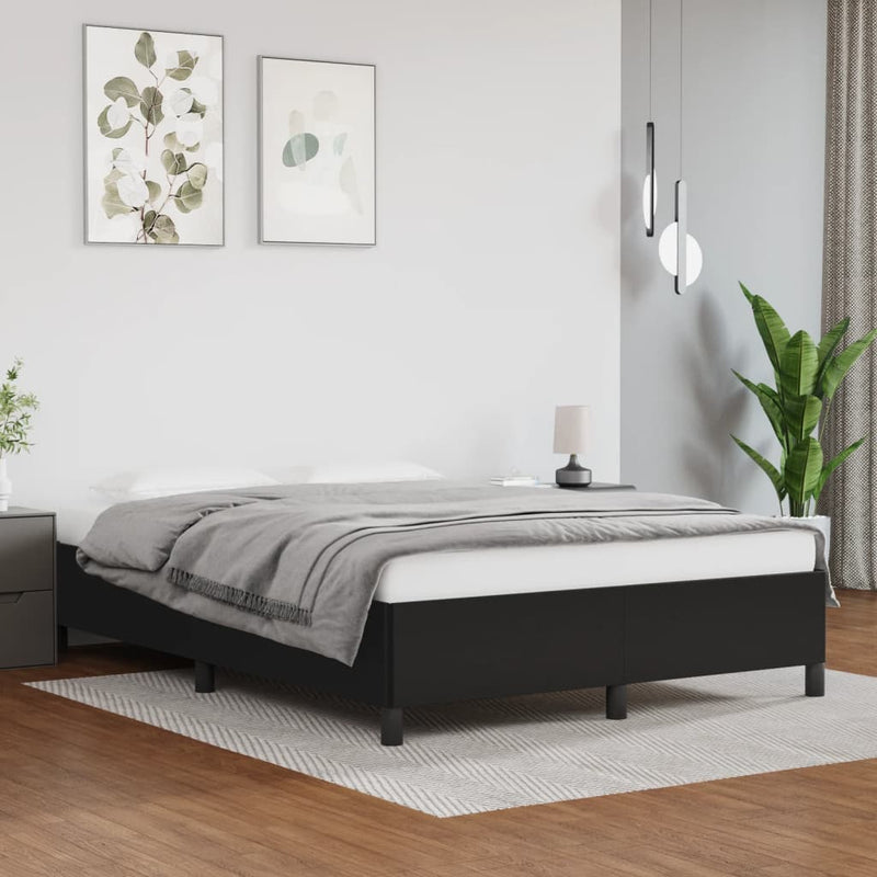 Bed Frame Black 137x190 cm Double Faux Leather Payday Deals