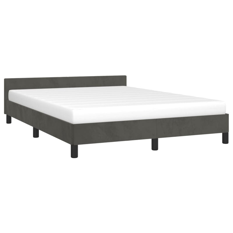 Bed Frame Dark Grey 107x203 cm King Single Size Velvet Payday Deals