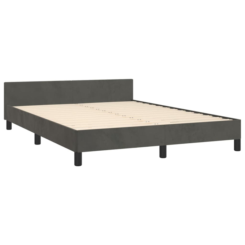 Bed Frame Dark Grey 107x203 cm King Single Size Velvet Payday Deals