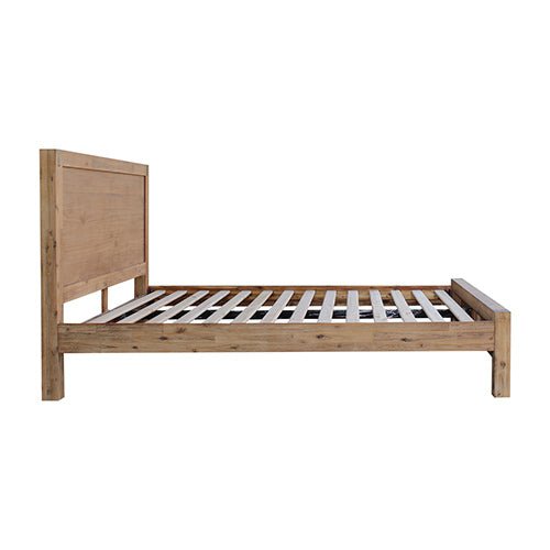 Bed Frame Double Size in Solid Wood Veneered Acacia Bedroom Timber Slat in Oak Payday Deals