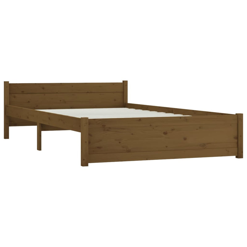 Bed Frame Honey Brown Solid Wood 137x187 Double Size Payday Deals