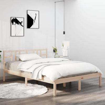 Bed Frame Solid Wood 135x190 cm 4FT6 Double Payday Deals