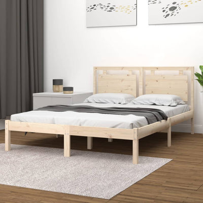 Bed Frame Solid Wood 135x190 cm 4FT6 Double