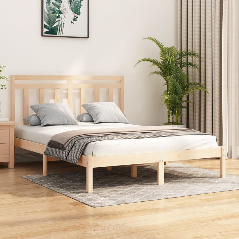 Bed Frame Solid Wood 150x200 cm 5FT King Size Payday Deals