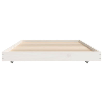 Bed Frame White 92x187 cm Solid Wood Pine Single Size Payday Deals