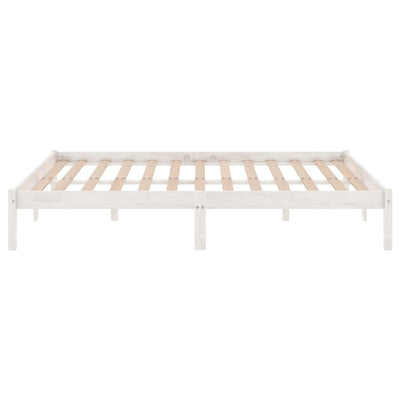 Bed Frame White Solid Wood 137x187 Double Size Payday Deals