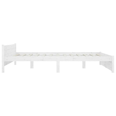 Bed Frame White Solid Wood 153x203 cm Queen Size Payday Deals