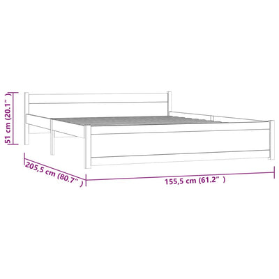 Bed Frame White Solid Wood 153x203 cm Queen Size Payday Deals