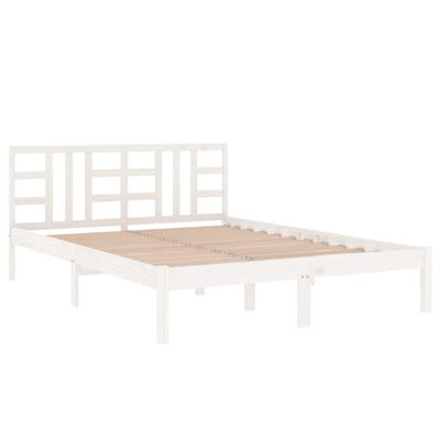 Bed Frame White Solid Wood 180x200 cm 6FT Super King Payday Deals