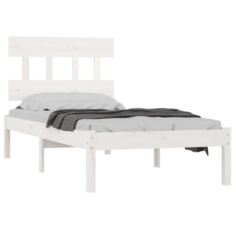 Bed Frame White Solid Wood 92x187 cm Single Bed Size Payday Deals