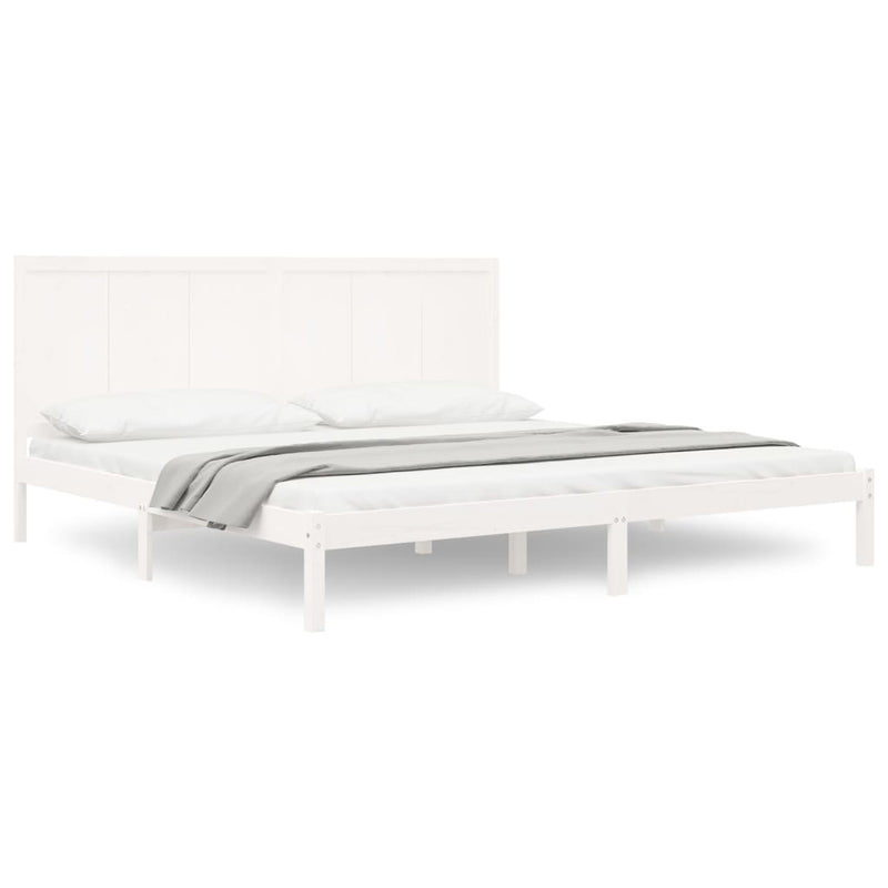 Bed Frame White Solid Wood Pine 180x200 cm 6FT Super King Payday Deals