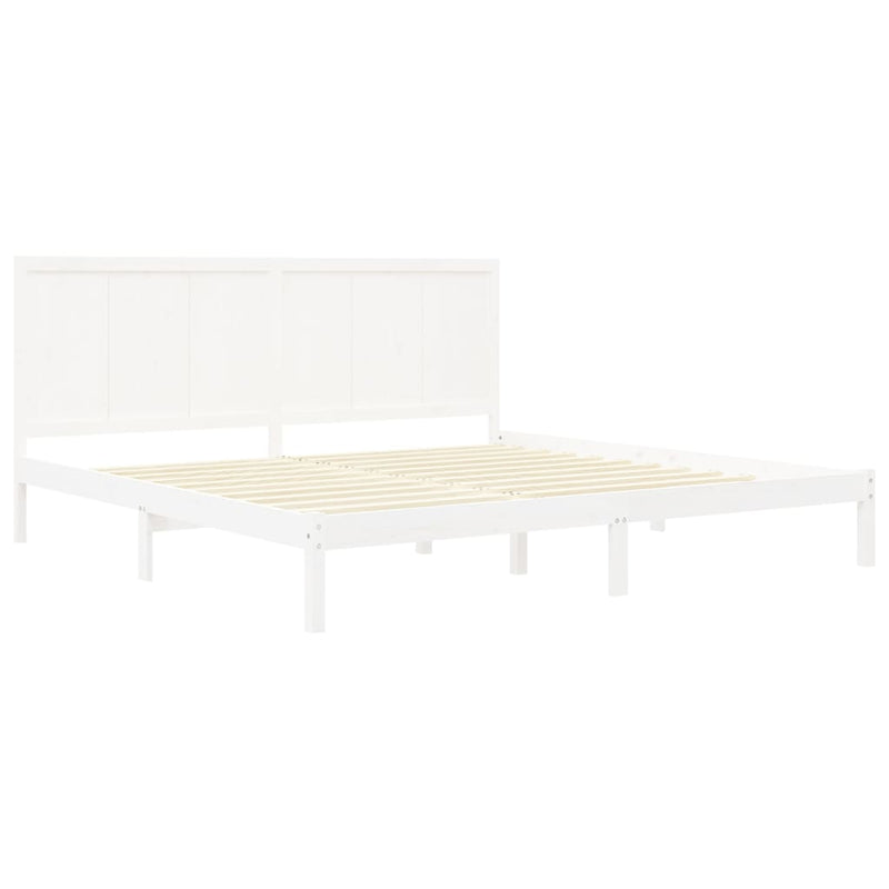 Bed Frame White Solid Wood Pine 180x200 cm 6FT Super King Payday Deals