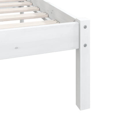 Bed Frame White Solid Wood Pine 183x203 cm King Size Payday Deals